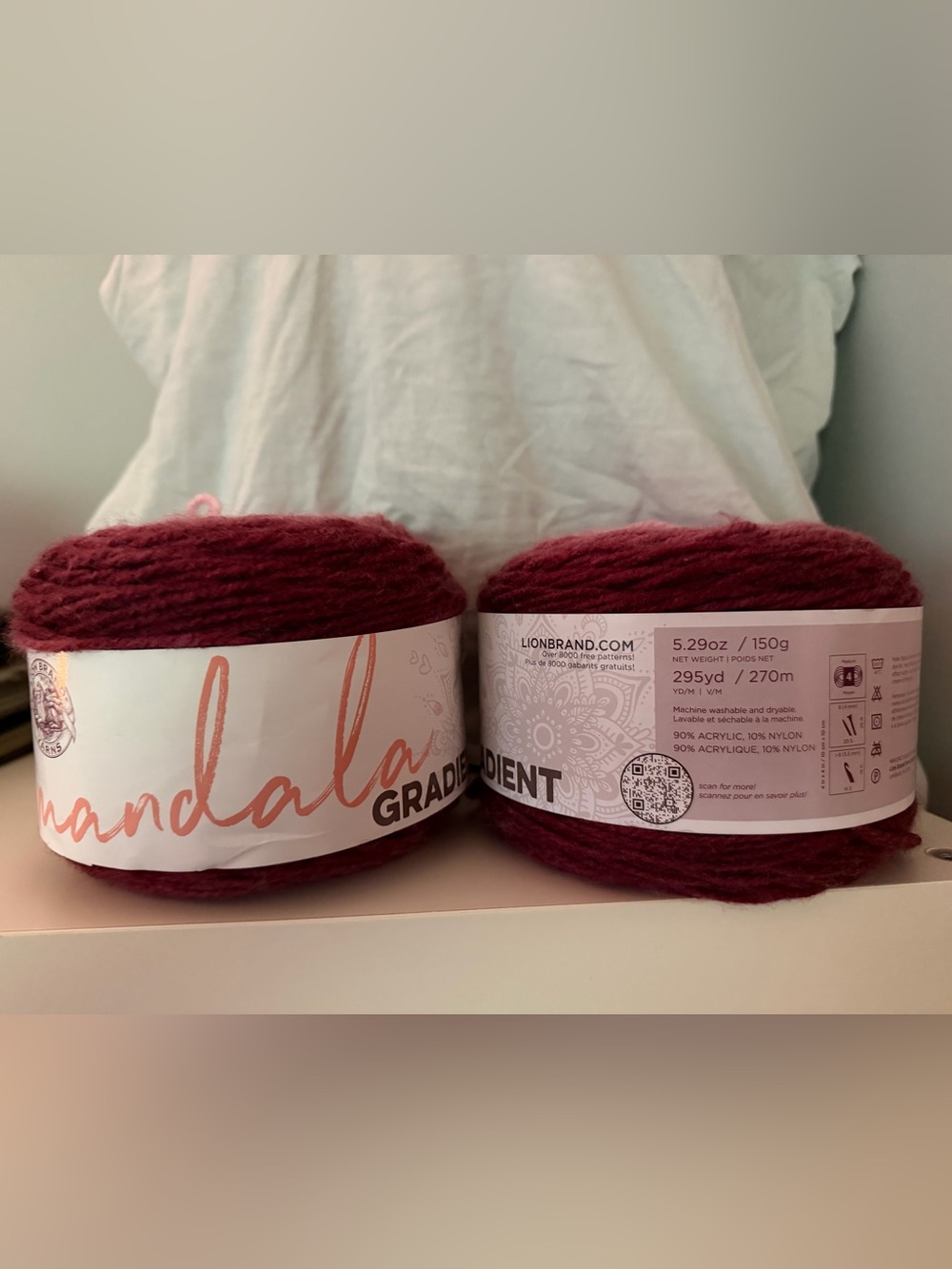 Lion Brand Mandala Gradient Yarn - Burgundy